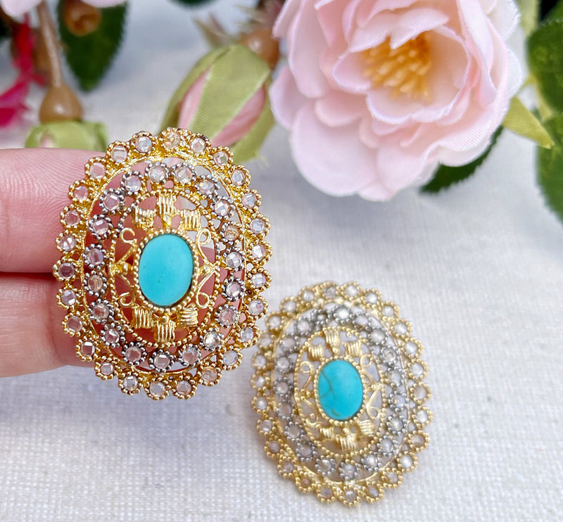 Simi Polki Studs - The Pink Bazaar