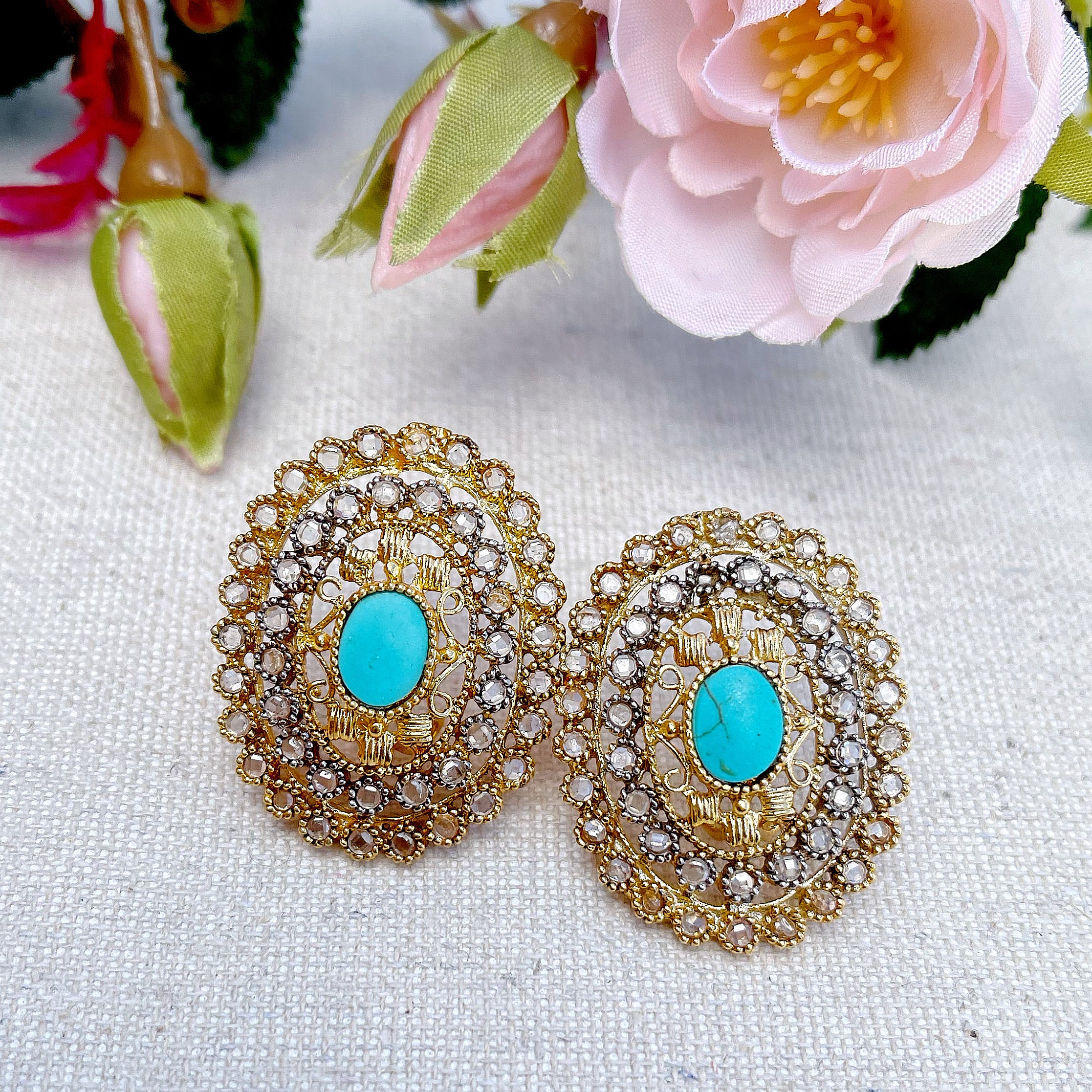 Simi Polki Studs - The Pink Bazaar