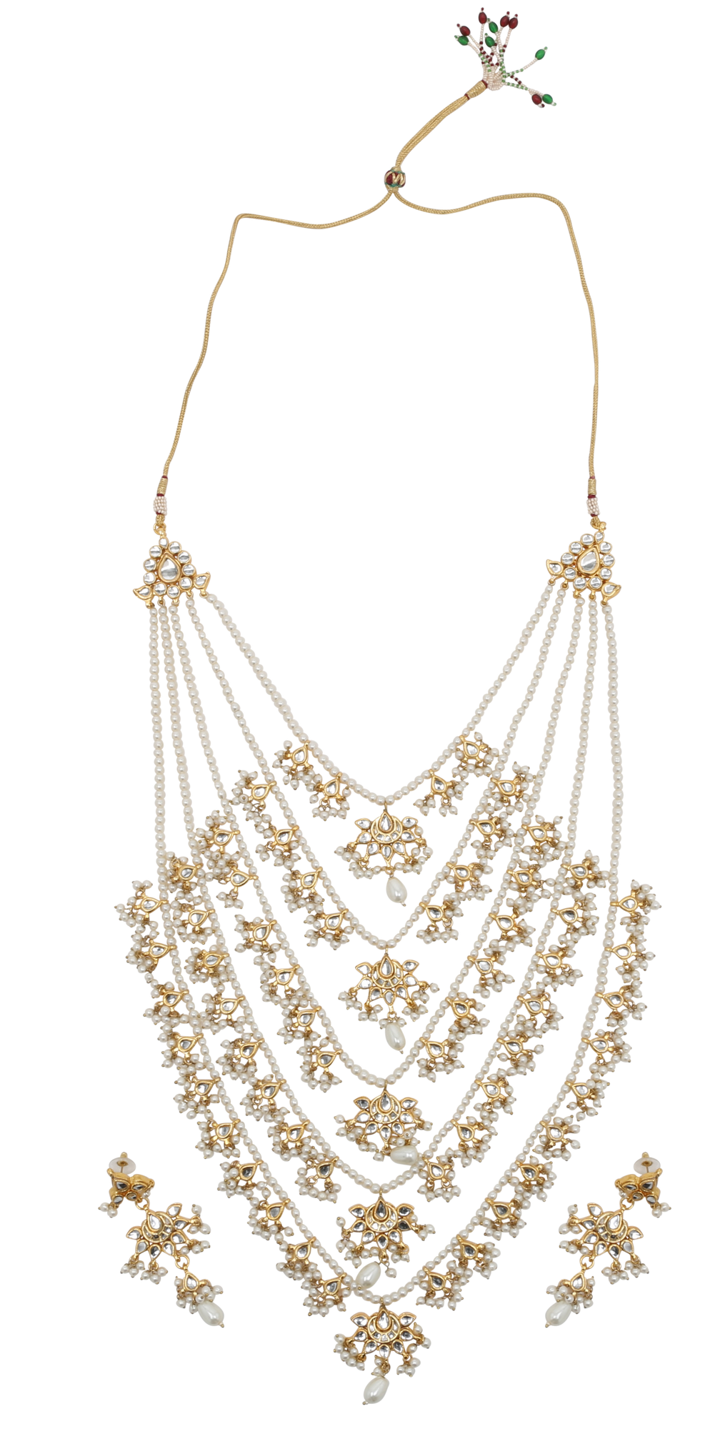 Multi Layered Rani Haar Necklace Set The Pink Bazaar