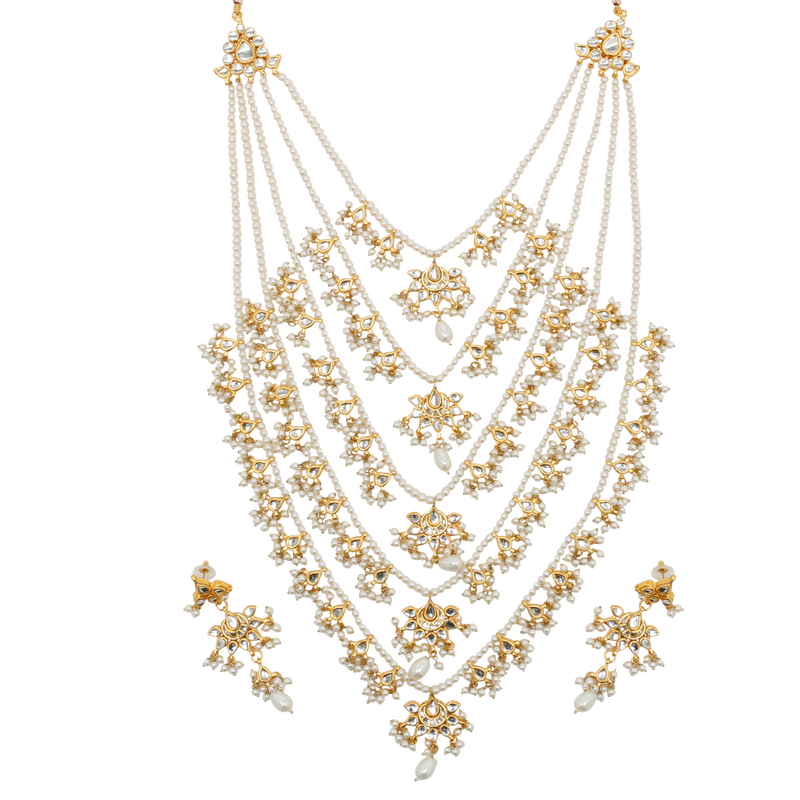 Multi Layered Rani Haar Necklace Set – The Pink Bazaar