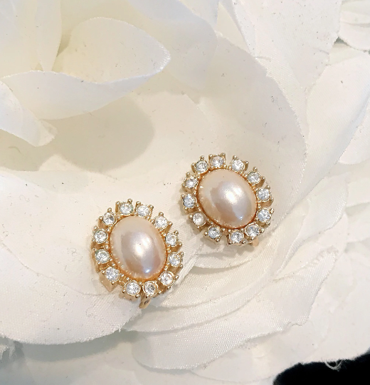 Vintage Christian Dior Clip-On Pearl Earrings